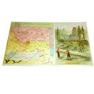 1889 Arbuckle Bros Ariosa Coffee No 79 Montana Territory Map Gold Mining Card